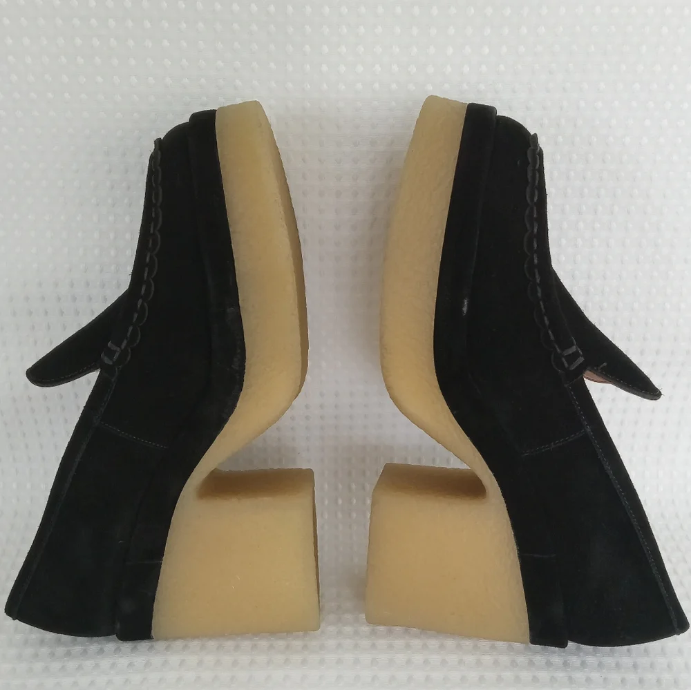 MARC FISHER LTD Women's Black Suede Lina Slip On Platform Loafer Size 10M